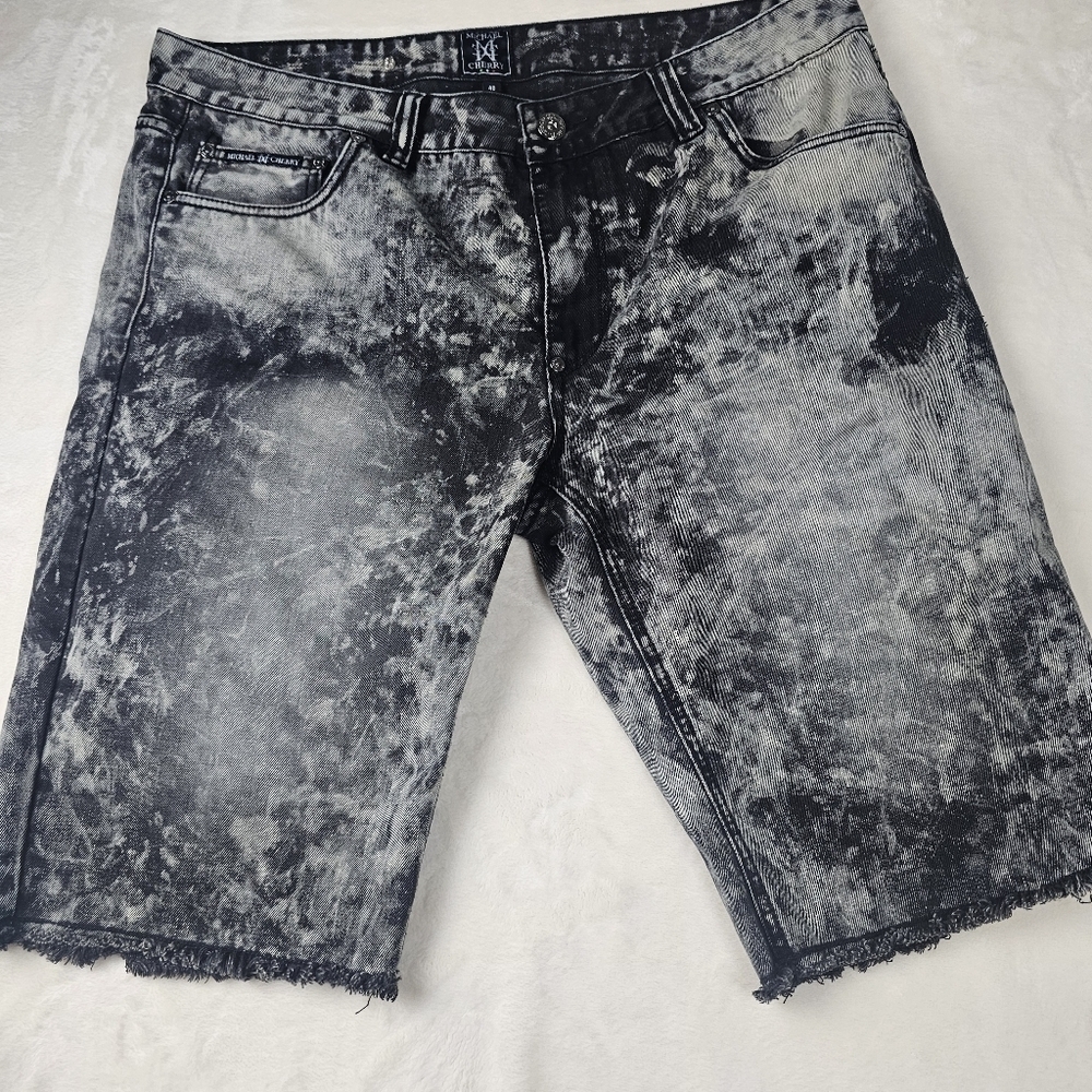 Michael Cherry jorts Tie Dye Jean Shorts mens 40 Streetwear Denim 90s y2k